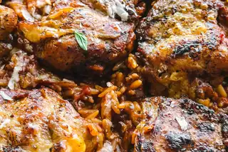 Greek Chicken Orzo-Giouvetsi Kotopoulo