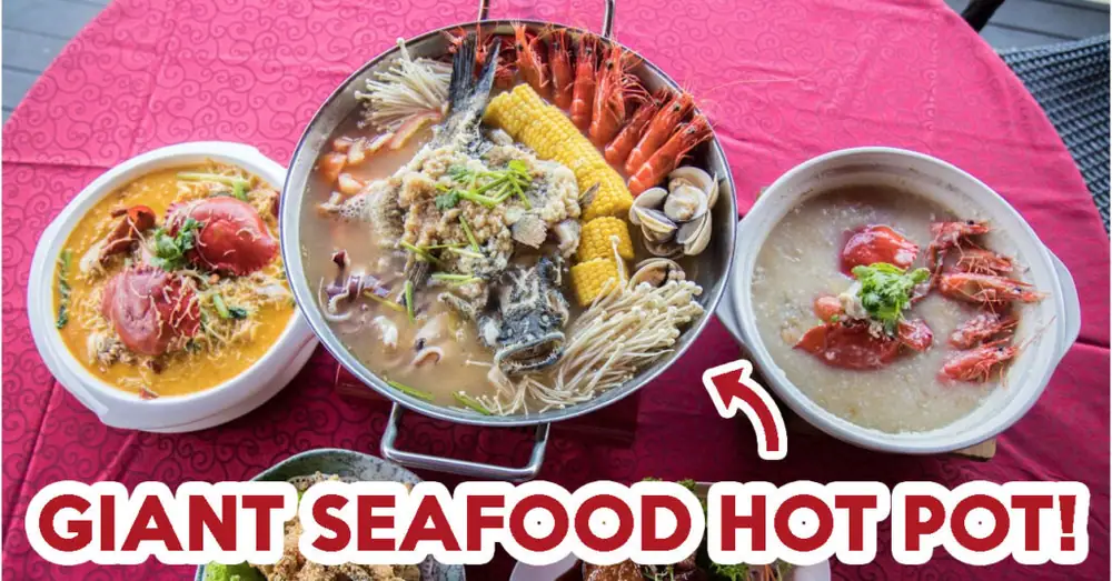 Reseña de Long Jiang Chinos: Olla caliente gigante de mariscos y fideos de arroz con cangrejo y queso en Yishun