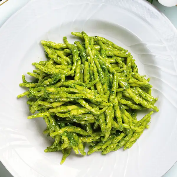 Trofie with celery and lemon pesto