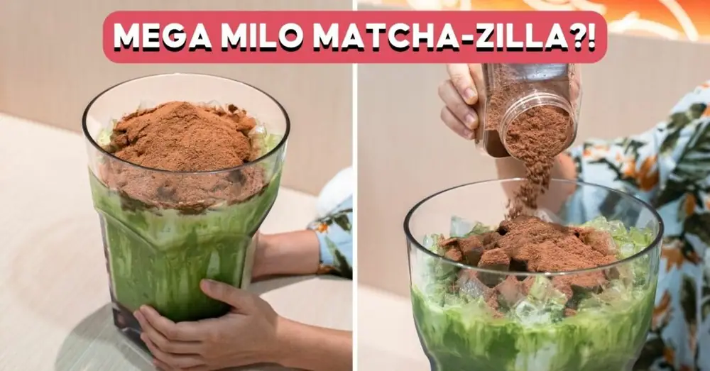 Consigue el Milo Dinosaur Matcha Latte XXL de 5 litros en Bugis por tiempo limitado