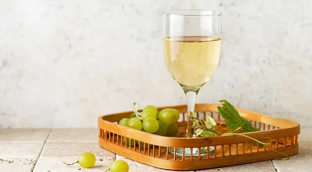 Homemade semi-sweet white wine