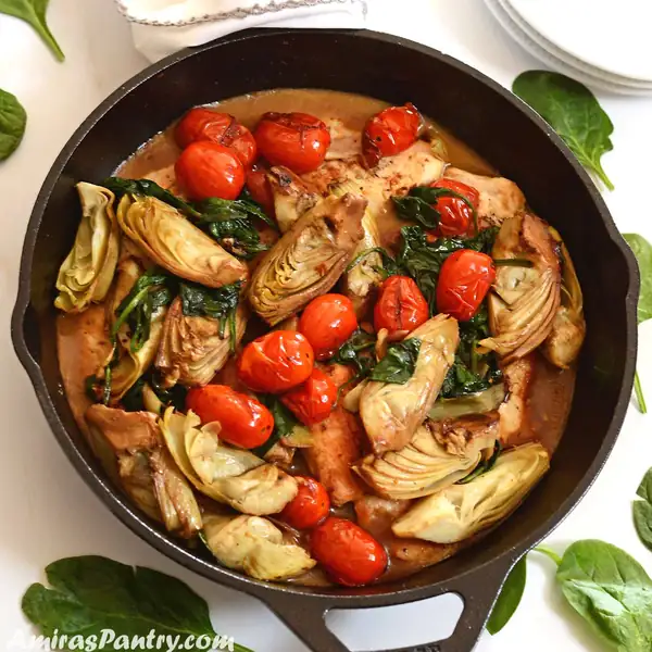 Roasted Lemon Artichoke Chicken Recipe