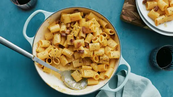 Rigatoni Carbonara With Pancetta