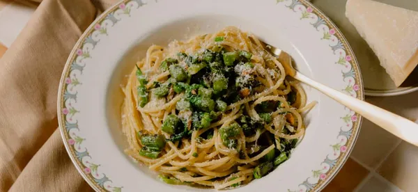 Spring green spaghetti