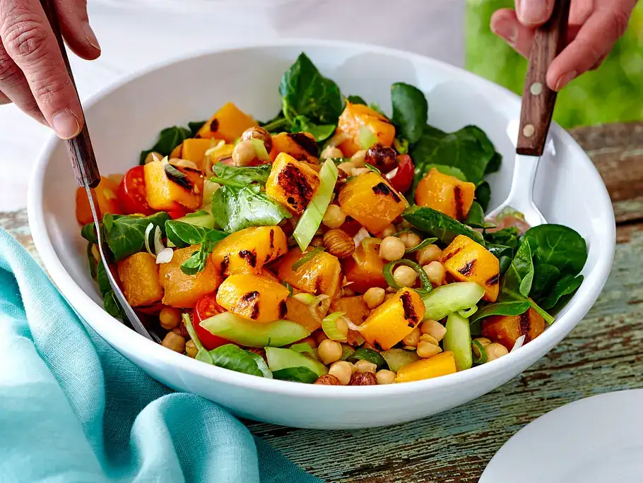 Butternut roasted salad: Warm, crunchy, completely vegan