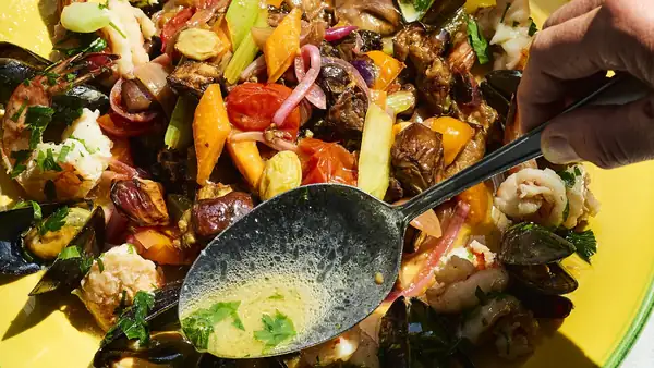 Sicilian caponata (sweet and sour aubergine stew) from Toscanini Amsterdam
