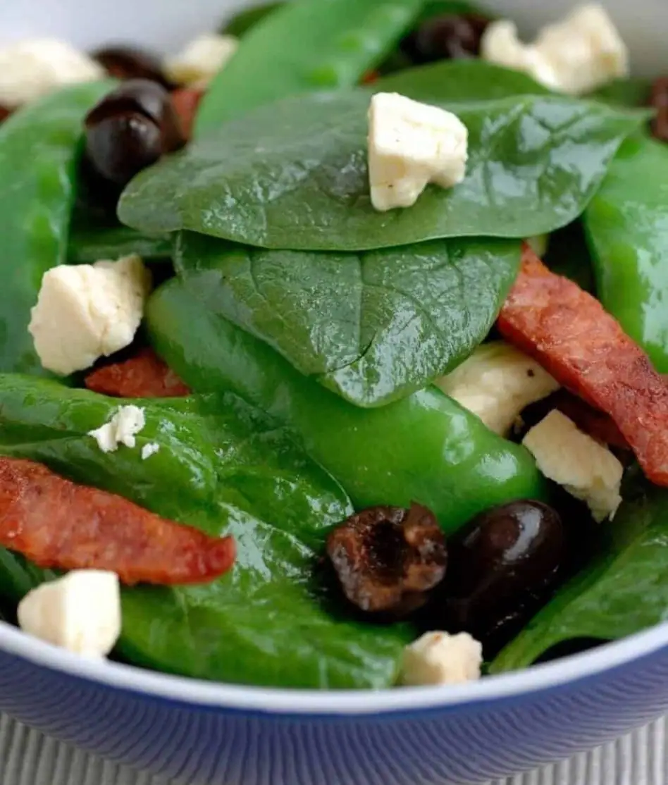 Spinach Salad with Chorizo & Feta