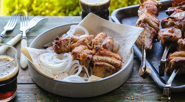 Pork belly shashlik