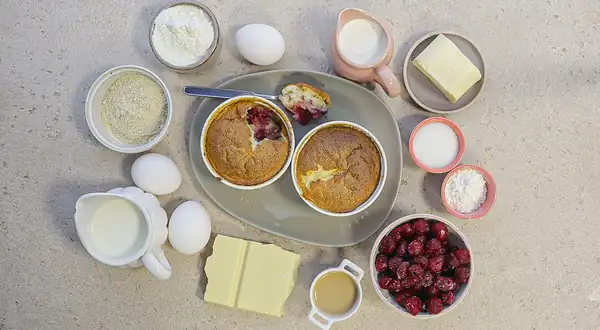 White Chocolate Cherry Soufflé