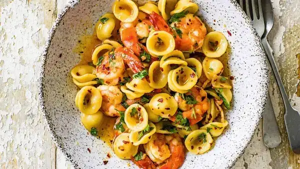 Orecchiette with shrimp