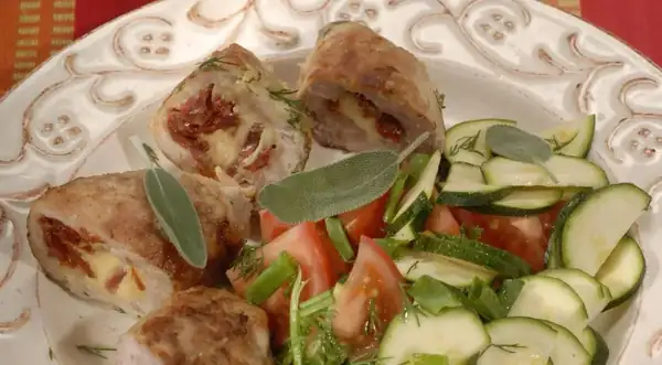 Zrazy with cheese and sun-dried tomatoes