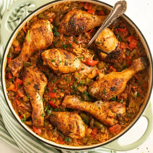 Baked Chicken Drumsticks and Rice