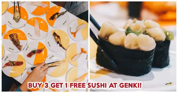 Genki Sushi In Singapore Has Buy 3 Get 1 Free On Their Sushi Plates Until 13 October 2019