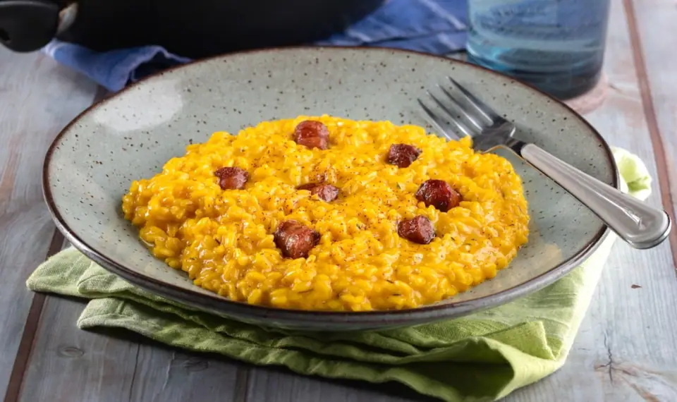 Risotto alla Milanese: Risotto w/ Saffron & Sausage