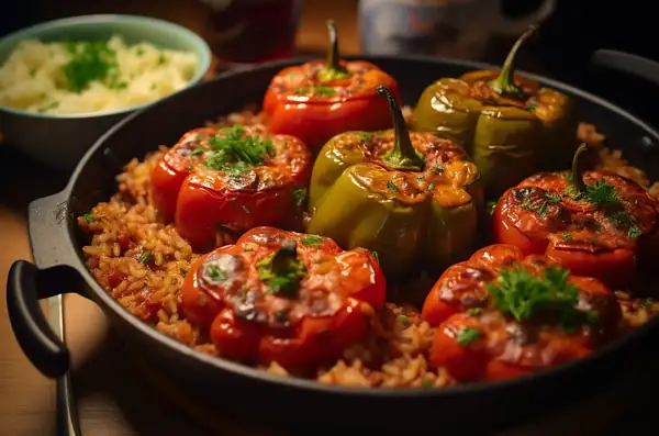 Hearty stuffed vegetables. The recipe is simple
