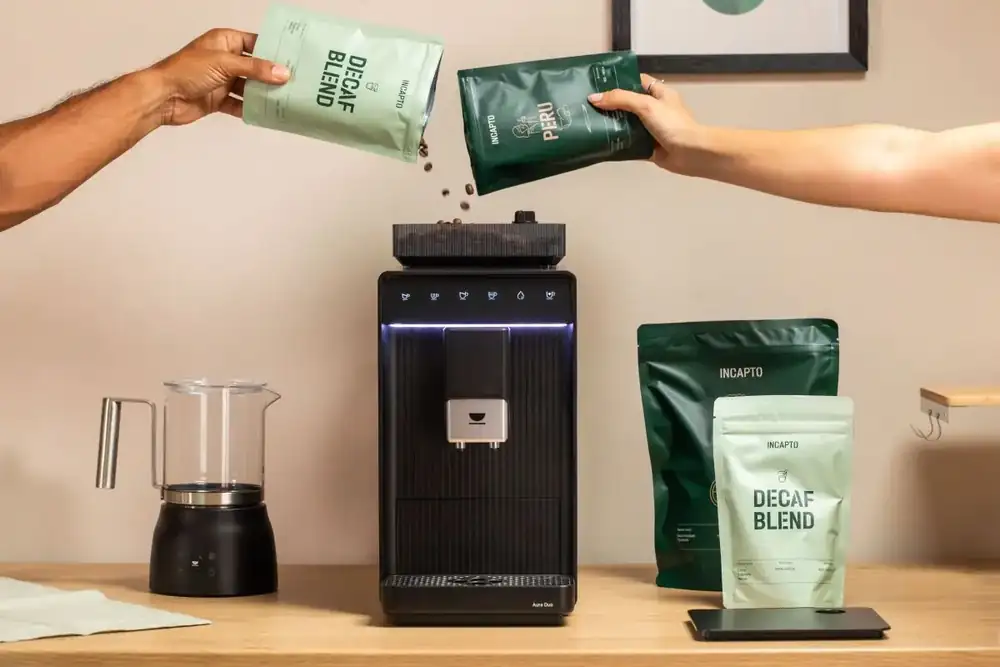 INCAPTO lanza Aura Duo, una cafetera superautomática con doble depósito que permite alternar entre dos tipos de granos de café especiales