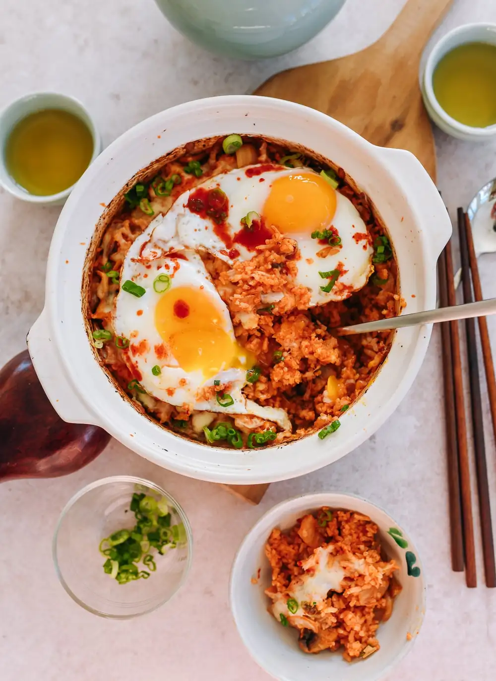 Kimchi Rice Bake with Cheese