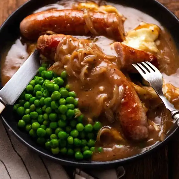 Bangers and Mash (Sausage with Onion Gravy)