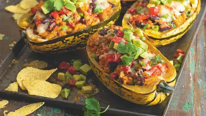 Taco-style stuffed spaghetti squash