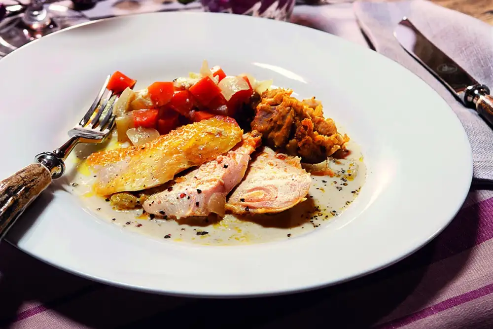 Stuffed Capon and Aromatic Vegetables