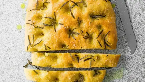 Focaccia with olive oil and rosemary