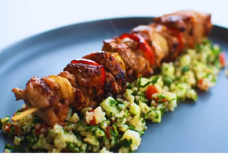 Chicken Shish Kabob (Kebab) with Tabbouleh