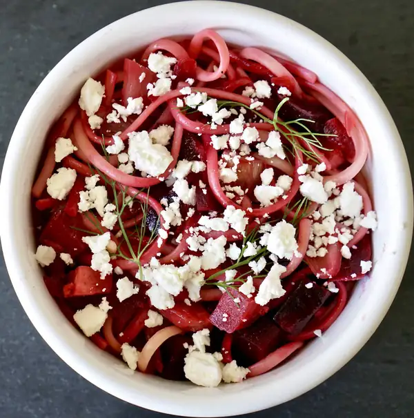 Roasted Beets and Fennel on Pasta