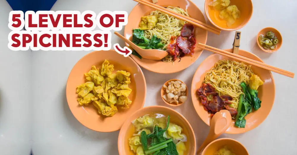 Reseña de Chilli King Wanton Mee: Wonton Mee con cinco niveles de picante en kallang