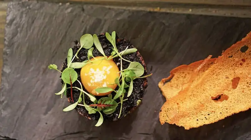 Beef Tartare with Watermelon, Yuzu & Egg Yolk