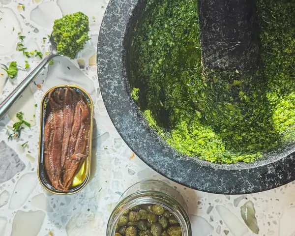 How to turn unwanted anchovy tin oil into salsa verde
