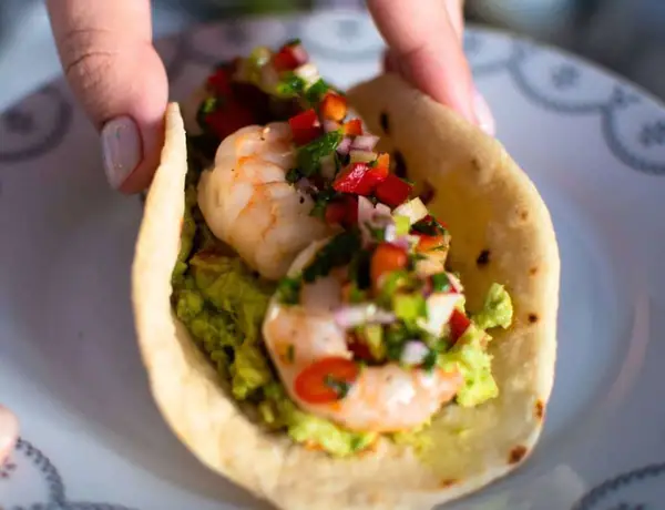Easy Guacamole & Shrimp Tacos