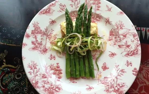 Asparagus Salad, Meyer Lemon Dressing & Egg Salad Crostini