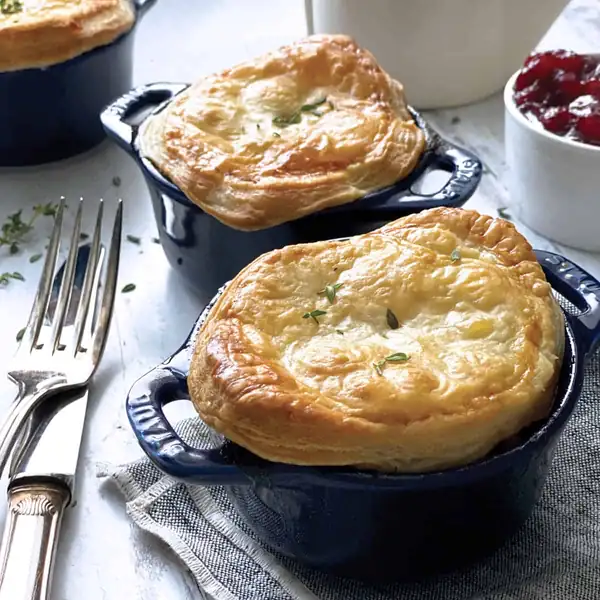Mini Pot Pies With Leftover Greek stuffing