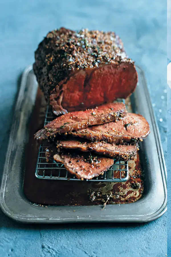 Mustard-roasted beef