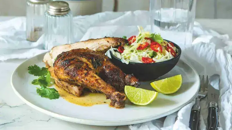 Roasted chicken with orange glaze