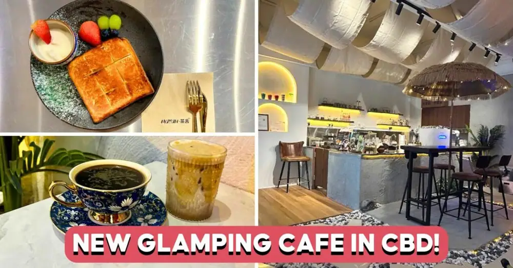 Muyun: Nueva cafetería con un ambiente acogedor de glamping en Tanjong Pagar Plaza