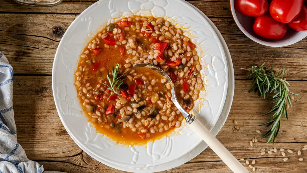 The first soup of autumn? It's with barley and vegetables