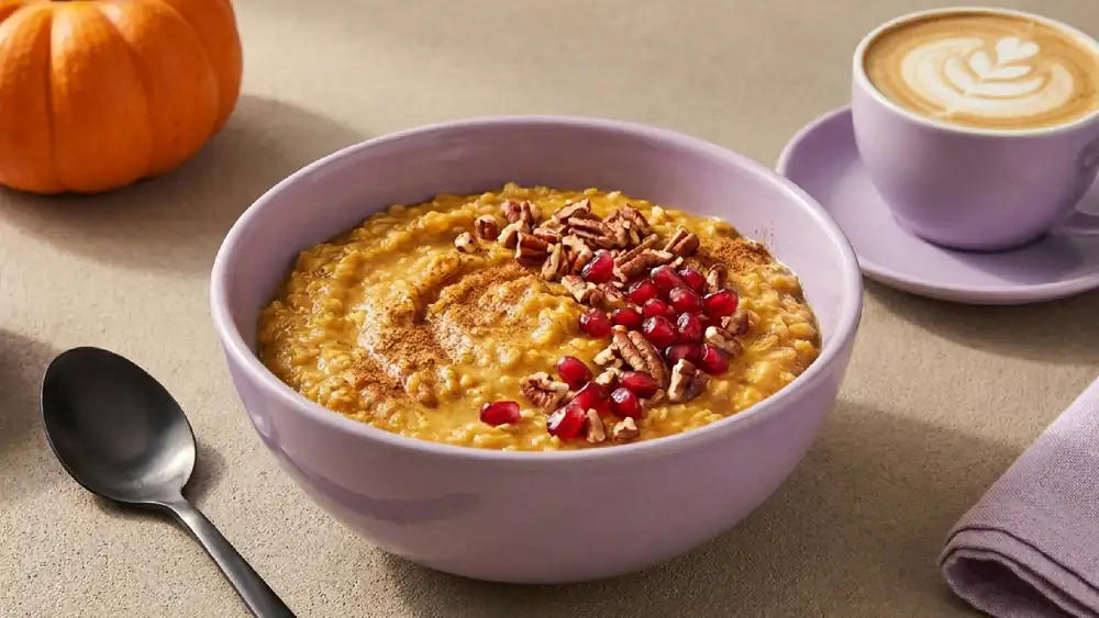 Pumpkin and cinnamon porridge for cool autumn days