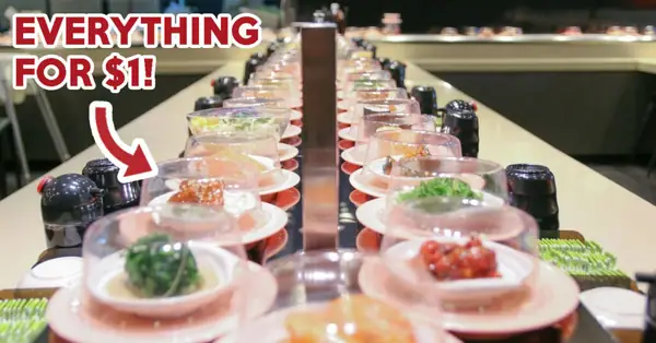Sushi Express en Hougang Mall tiene una promoción de $1 por plato desde ahora hasta el 1 de noviembre de 2019