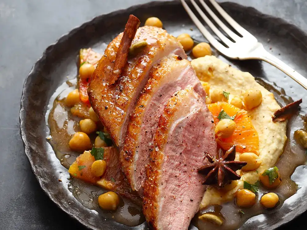 Duck breast with spiced jus
