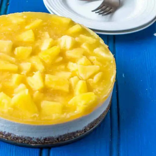 No Bake Pineapple Cheesecake (Vegan, Gluten Free)