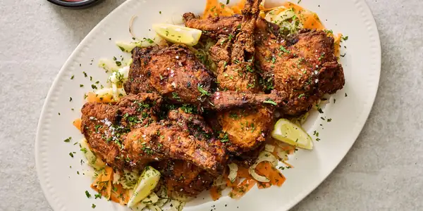 Cajun Fried Rabbit With Carrot Slaw Recipe