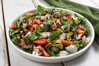 Grilled Zucchini Salad with Tomatoes, Arugula and Primosale Cheese