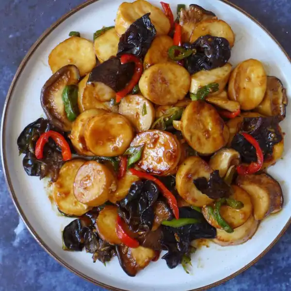 King oyster mushroom with garlic sauce (鱼香杏鲍菇)