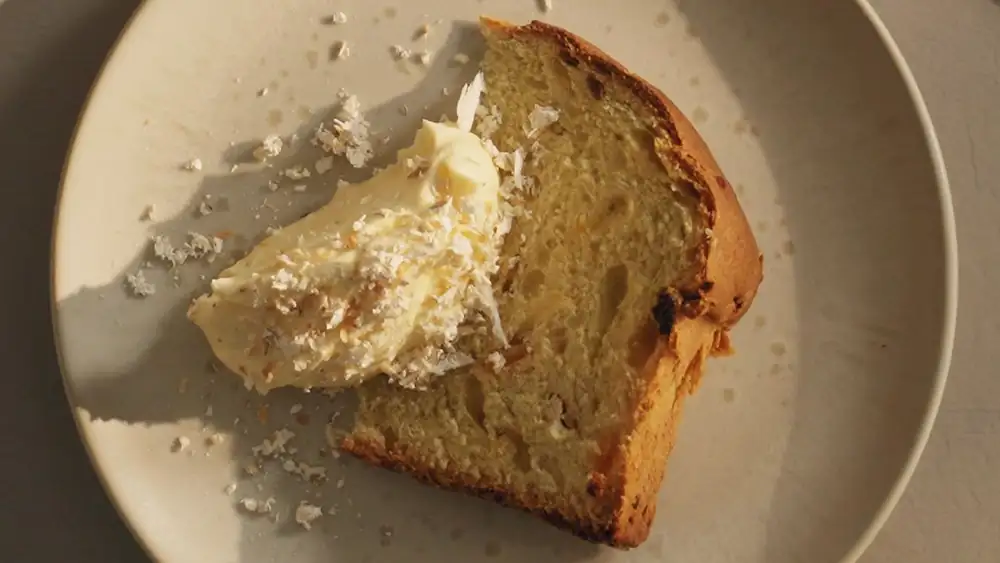 Traditional Motta panettone with mascarpone cream and nougat