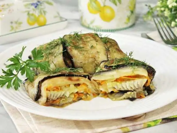 Fish in eggplant