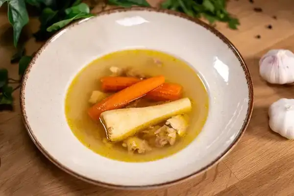 Golden meat broth