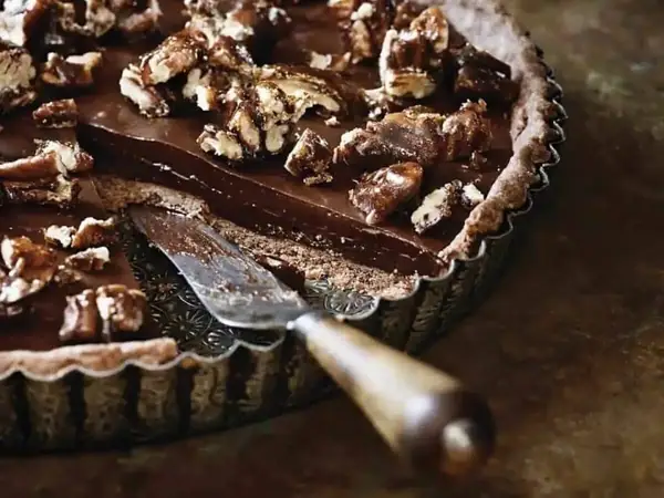 Sea-Salted Chocolate & Pecan Tart