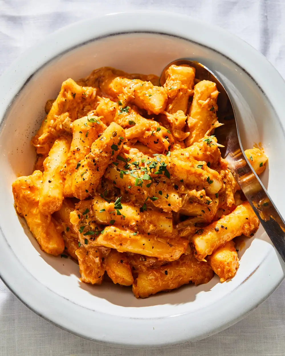 Receta de tteokbokki rosado con cangrejo