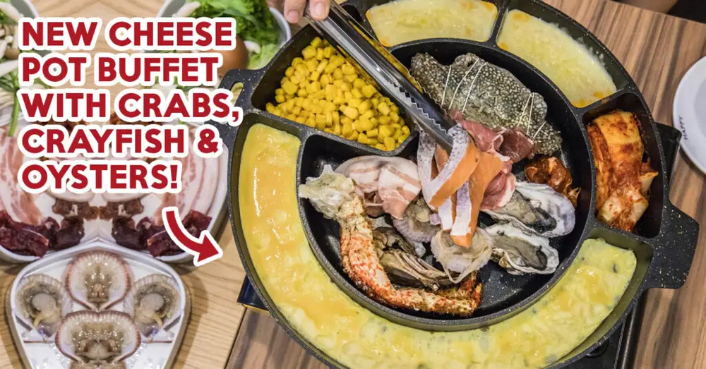 Reseña de Happy Ice Dessert Cafe: Buffet de queso con cangrejos, langostinos, ostras y carnes